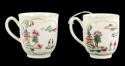 Lot 243 - TWO WORCESTER PORCELAIN CUPS CIRCA 1770