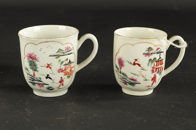 Lot 243 - TWO WORCESTER PORCELAIN CUPS CIRCA 1770