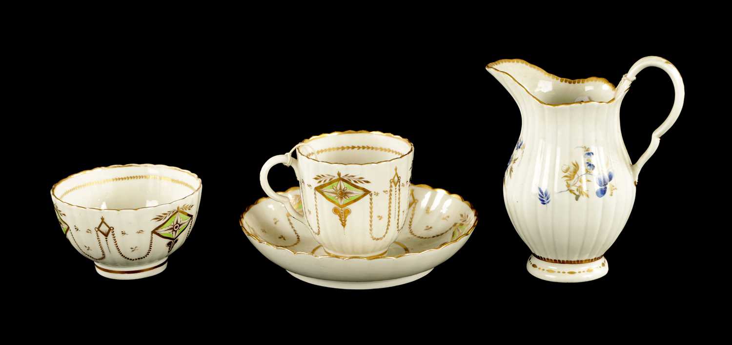 Lot 301 - A RARE CAUGHLEY PORCELAIN TRIO CIRCA 1780