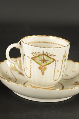 Lot 301 - A RARE CAUGHLEY PORCELAIN TRIO CIRCA 1780