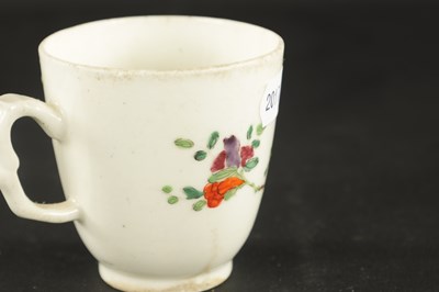 Lot 23 - A RARE BOW COFFEE CUP CIRCA 1755 PAINTED IN THE CHINESE TASTE WITH FLOWERING PLANTS