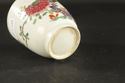 Lot 23 - A RARE BOW COFFEE CUP CIRCA 1755 PAINTED IN THE CHINESE TASTE WITH FLOWERING PLANTS