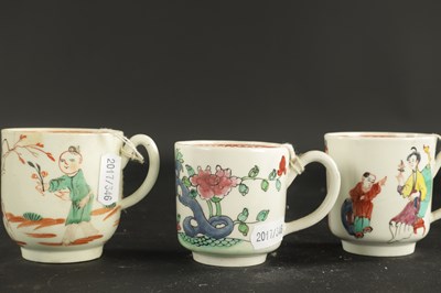 Lot 239 - A MID 18TH CENTURY CHAFFERS LIVERPOOL COFFEE CUP AND TWO OTHER LIVERPOOL COFFEE CUPS