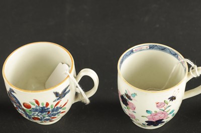 Lot 184 - A COLLECTION OF FIVE WORCESTER COFFEE CUPS OF VARIOUS PATTERNS CIRCA 1770