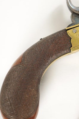 Lot 582 - F. BARNES & CO. LONDON. A PAIR OF EARLY 19TH CENTURY BRASS AND STEEL BOXLOCK PERCUSION PISTOLS