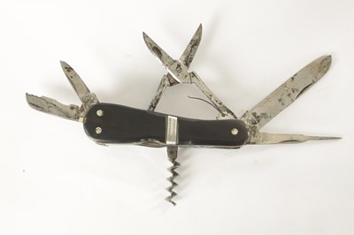 Lot 545 - A GEORGE III EBONY AND SILVER MOUNTED MULTIBLADE POCKET KNIFE