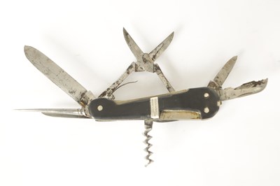 Lot 545 - A GEORGE III EBONY AND SILVER MOUNTED MULTIBLADE POCKET KNIFE