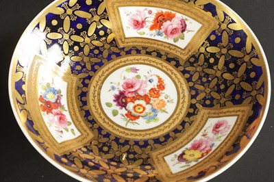 Lot 80 - A SET OF FIVE ENGLISH PORCELAIN PLATES PAINTED WITH LANDSCAPES AND FLOWERS CIRCA 1830