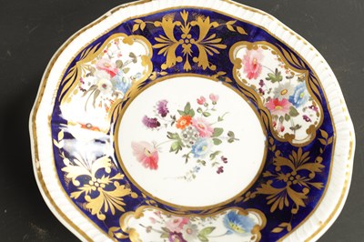 Lot 80 - A SET OF FIVE ENGLISH PORCELAIN PLATES PAINTED WITH LANDSCAPES AND FLOWERS CIRCA 1830