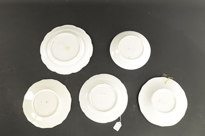 Lot 80 - A SET OF FIVE ENGLISH PORCELAIN PLATES PAINTED WITH LANDSCAPES AND FLOWERS CIRCA 1830