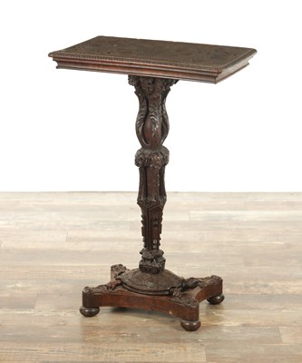 Lot 123 - A 19TH CENTURY CARVED HARDWOOD ANGLO INDIAN OCCASIONAL TABLE