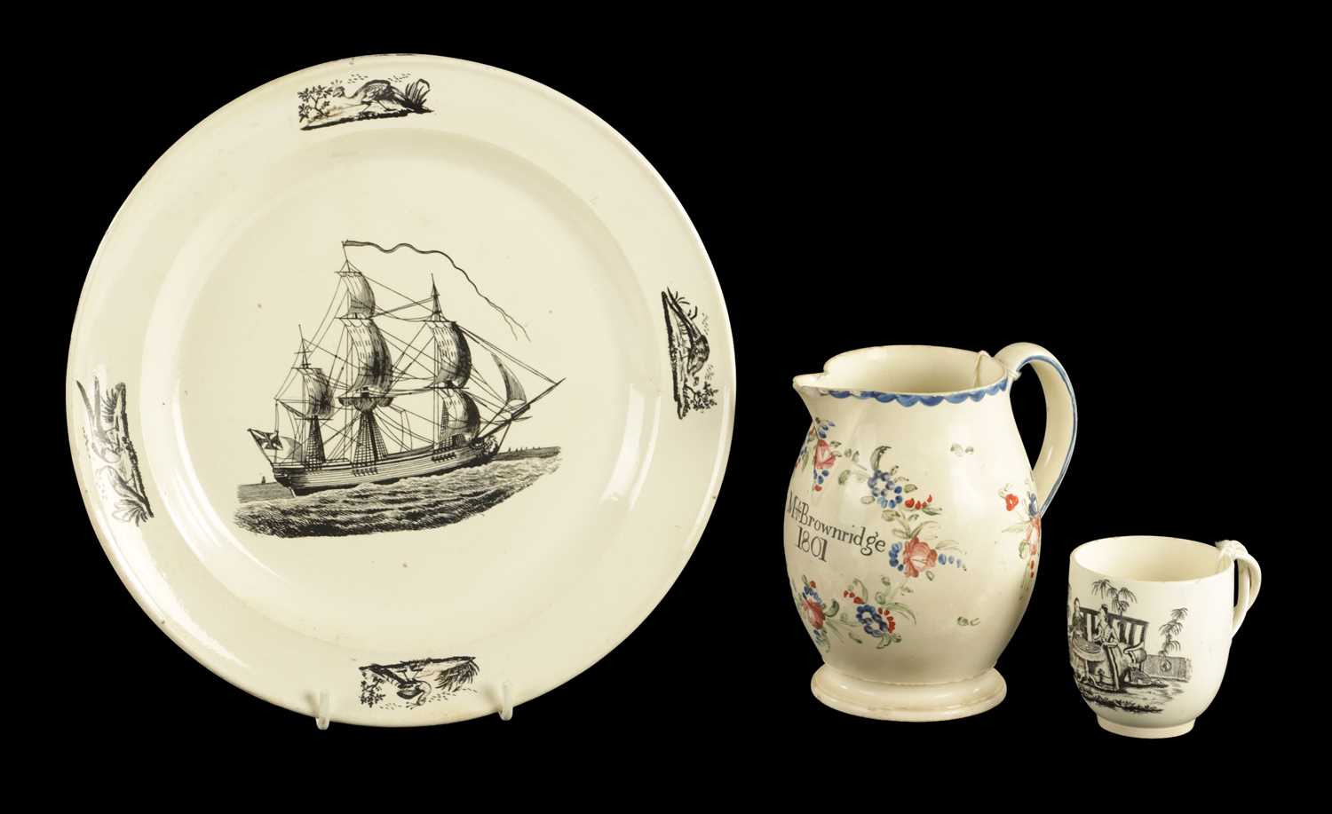 Lot 98 - THREE PIECES OF CREAMWARE