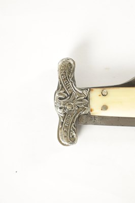 Lot 535 - A LATE 19TH CENTURY SILVER MOUNTED BONE HANDLED LOCKING POCKET KNIFE