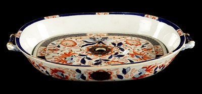 Lot 189 - A 19TH CENTURY IRONSTONE LARGE DISH AND DRAINER