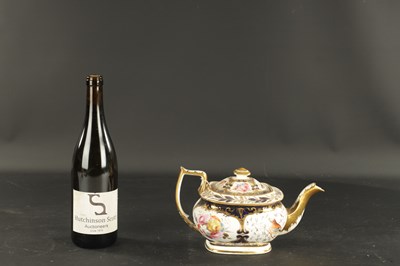 Lot 245 - A 19TH CENTURY COALPORT PORCELAIN TEAPOT PAINTED WITH BIRDS AND FLOWERS CIRCA 1820