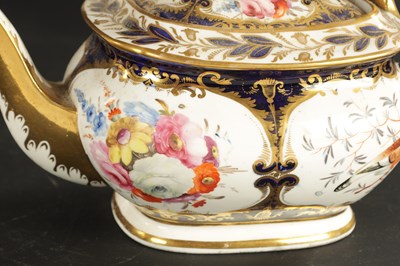 Lot 245 - A 19TH CENTURY COALPORT PORCELAIN TEAPOT PAINTED WITH BIRDS AND FLOWERS CIRCA 1820