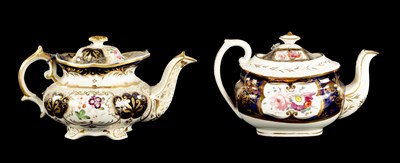 Lot 361 - TWO ENGLISH PORCELAIN TEAPOTS CIRCA 1830