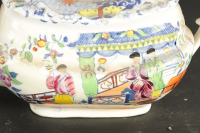 Lot 152 - TWO NEW HALL TEAPOTS PRINTED WILLOW PATTERN CIRCA 1810