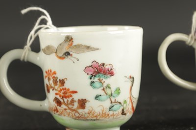 Lot 396 - THREE 18TH CENTURY CHINESE PORCELAIN CUPS CIRCA 1750