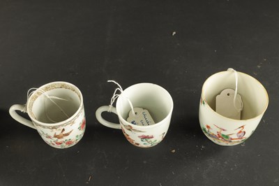 Lot 396 - THREE 18TH CENTURY CHINESE PORCELAIN CUPS CIRCA 1750