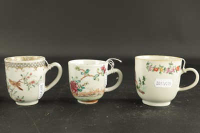 Lot 396 - THREE 18TH CENTURY CHINESE PORCELAIN CUPS CIRCA 1750