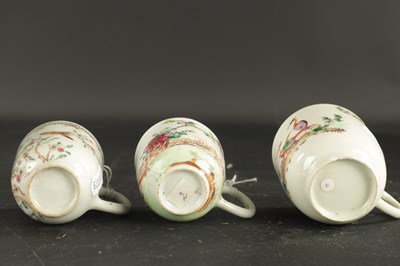 Lot 396 - THREE 18TH CENTURY CHINESE PORCELAIN CUPS CIRCA 1750