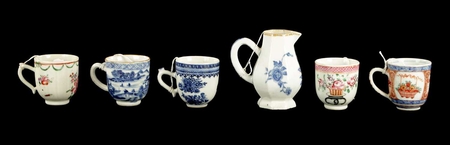 Lot 196 - A COLLECTION OF FIVE CHINESE PORCELAIN CUPS CIRCA 1760