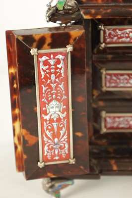 Lot 661 - A FINE LATE 19TH CENTURY VIENNESE ENAMEL, TORTOISESHELL AND SILVER MOUNTED TABLE CASKET BY KARL ROESSLER, AUSTRIA