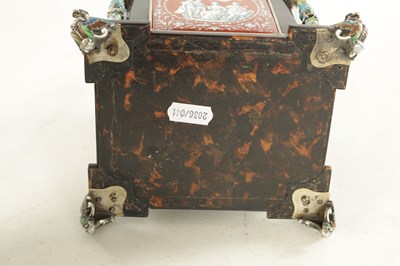 Lot 661 - A FINE LATE 19TH CENTURY VIENNESE ENAMEL, TORTOISESHELL AND SILVER MOUNTED TABLE CASKET BY KARL ROESSLER, AUSTRIA