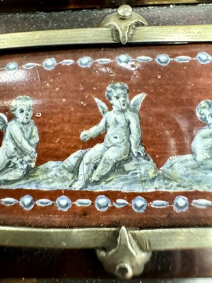 Lot 661 - A FINE LATE 19TH CENTURY VIENNESE ENAMEL, TORTOISESHELL AND SILVER MOUNTED TABLE CASKET BY KARL ROESSLER, AUSTRIA