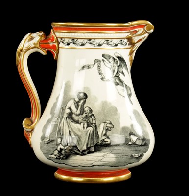 Lot 36 - A SAMUAL ALCOCK ROYAL PATRIOTIC JUG 1855