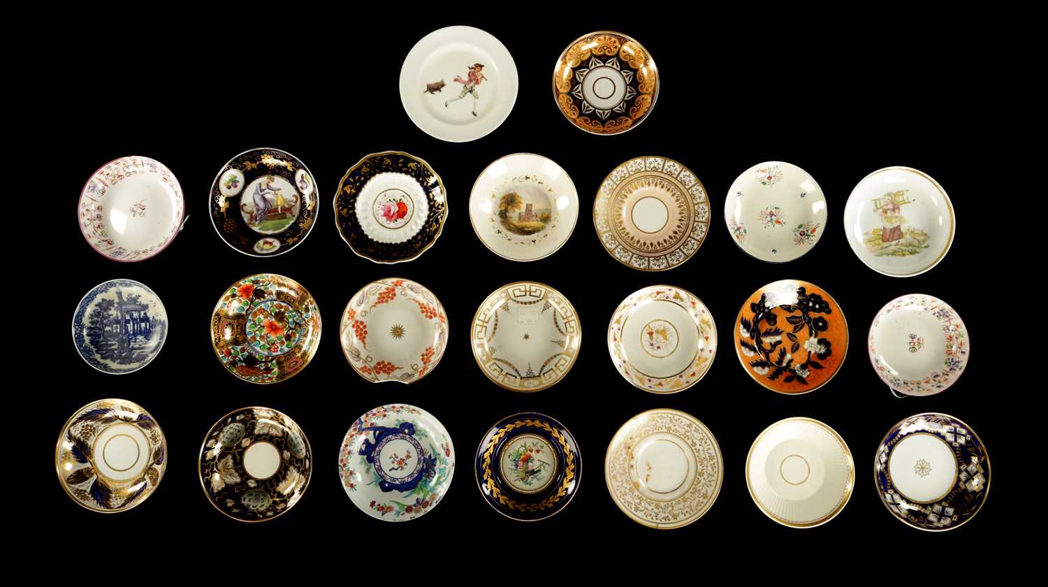 Lot 236 - A COLLECTION OF TWENTY-THREE 19TH CENTURY ENGLISH PORCELAIN SAUCERS