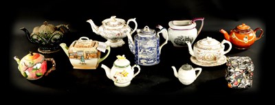 Lot 306 - A COLLECTION OF ELEVEN 19TH CENTURY TEAPOTS