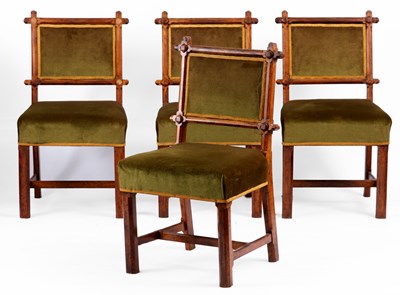 Lot 957 - A SET OF FOUR LATE 19TH CENTURY GOTHIC STYLE...