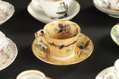 Lot 264 - A COLLECTION OF FOURTEEN 19TH CENTURY PORCELAIN TEA CUPS AND SAUCERS