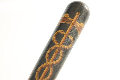 Lot 565 - A 19TH CENTURY EBONISED POLICE TRUNCHEON WITH CONCEALED DAGGER