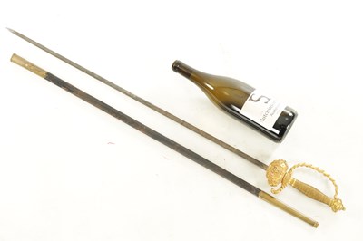 Lot 552 - A 19TH CENTURY CONTINENTAL GILT HANDLED SMALL SWORD