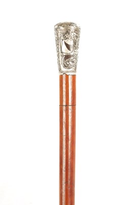 Lot 432 - A LATE 19TH CENTURY SILVER METAL MOUNTED MALACCA SWORD STICK