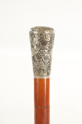 Lot 432 - A LATE 19TH CENTURY SILVER METAL MOUNTED MALACCA SWORD STICK