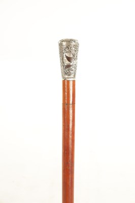 Lot 432 - A LATE 19TH CENTURY SILVER METAL MOUNTED MALACCA SWORD STICK