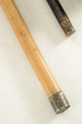 Lot 448 - TWO EARLY 20TH CENTURY AND LATER HORN HANDLED FLICK STICKS