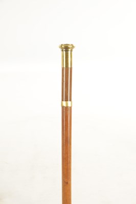 Lot 454 - A MALACCA AND BRASS MOUNTED SWORD STICK