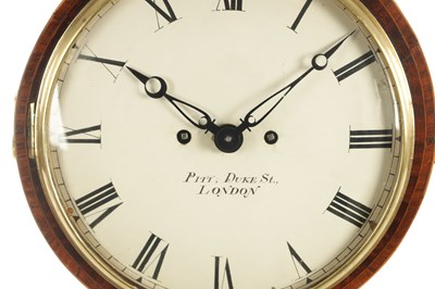 Lot 1090 - PITT, DUKE STREET, LONDON A GEORGE III OVERSIZED FIGURED MAHOGANY AND BRASS MOUNTED ‘BALLOON’ BRACKET CLOCK