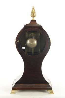 Lot 1090 - PITT, DUKE STREET, LONDON A GEORGE III OVERSIZED FIGURED MAHOGANY AND BRASS MOUNTED ‘BALLOON’ BRACKET CLOCK