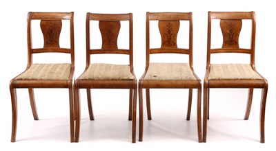 Lot 960 - A SET OF FOUR EARLY 19TH CENTURY INLAID BURR...