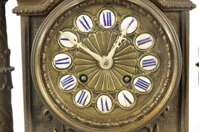 Lot 1073 - A 19TH CENTURY GILT BRASS FRENCH STRIKING MANTEL CLOCK