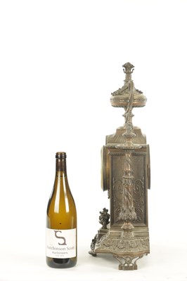 Lot 1073 - A 19TH CENTURY GILT BRASS FRENCH STRIKING MANTEL CLOCK