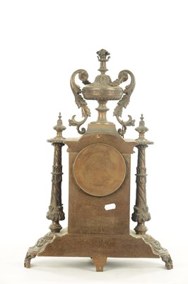 Lot 1073 - A 19TH CENTURY GILT BRASS FRENCH STRIKING MANTEL CLOCK