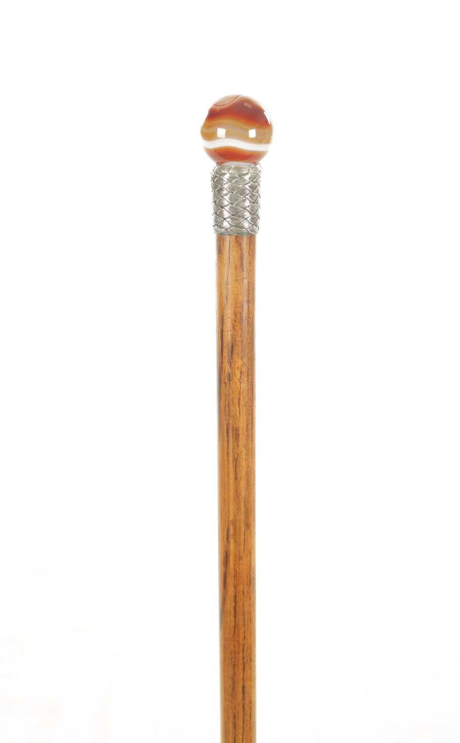 Lot 450 - A LATE 19TH CENTURY WALNUT WALKING CANE