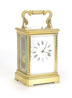 Lot 1072 - A LATE 19TH CENTURY FRENCH REPEATING CARRIAGE CLOCK